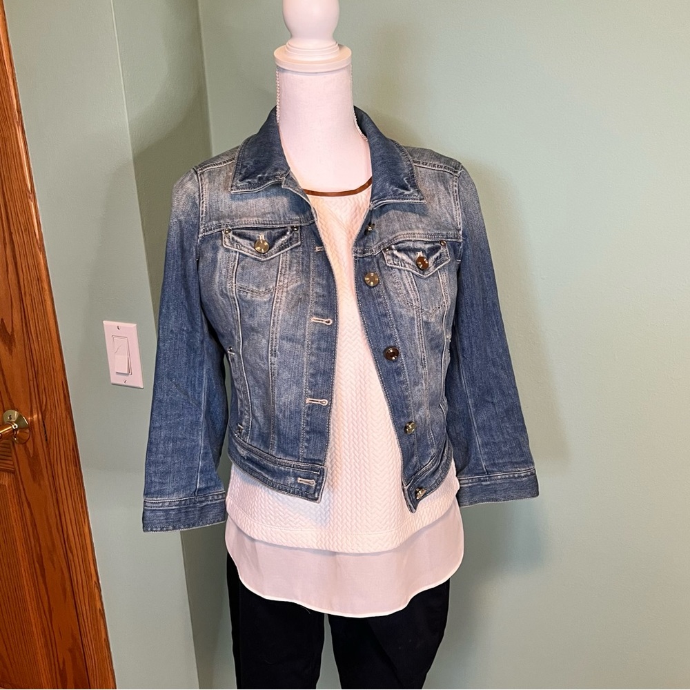 White House Black Market 3/4 Sleeve Denim Jacket
